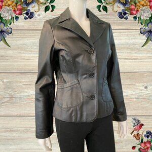 Rampage Black Leather Blazer – Sophisticated & Sleek